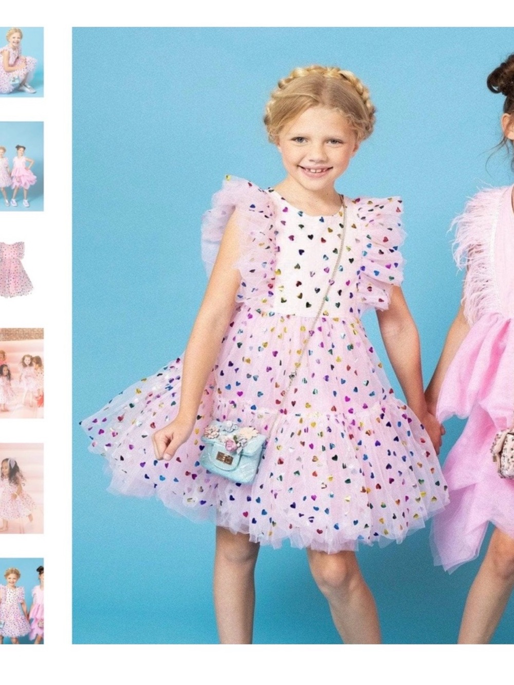 NWT! Lola + The Boys Pink Heart Confetti Dress. Size 8